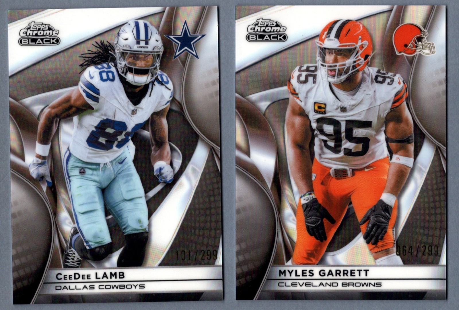 2025 Topps Chrome Black Football Refractor Singles #/299 w/ Rookie RC – You Pick