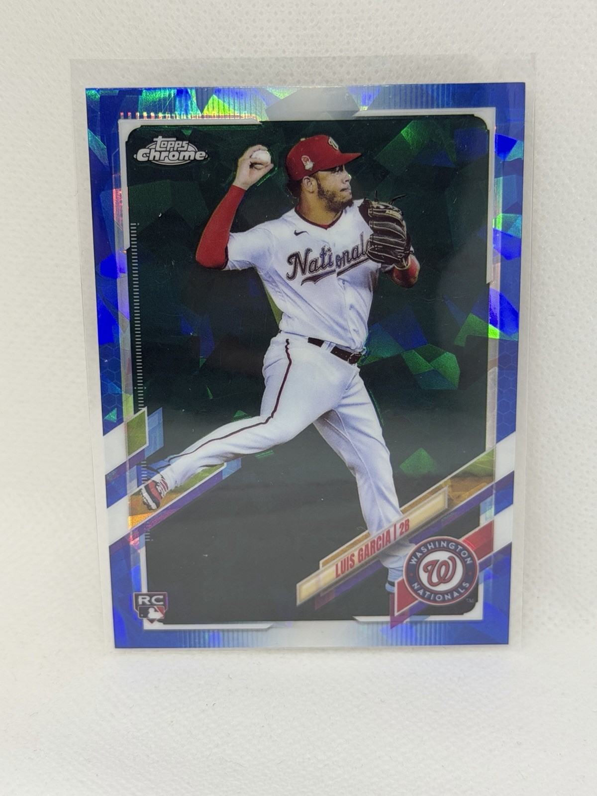 2021 Topps Chrome Luis Garcia Rookie Blue Cracked Ice Refractor
