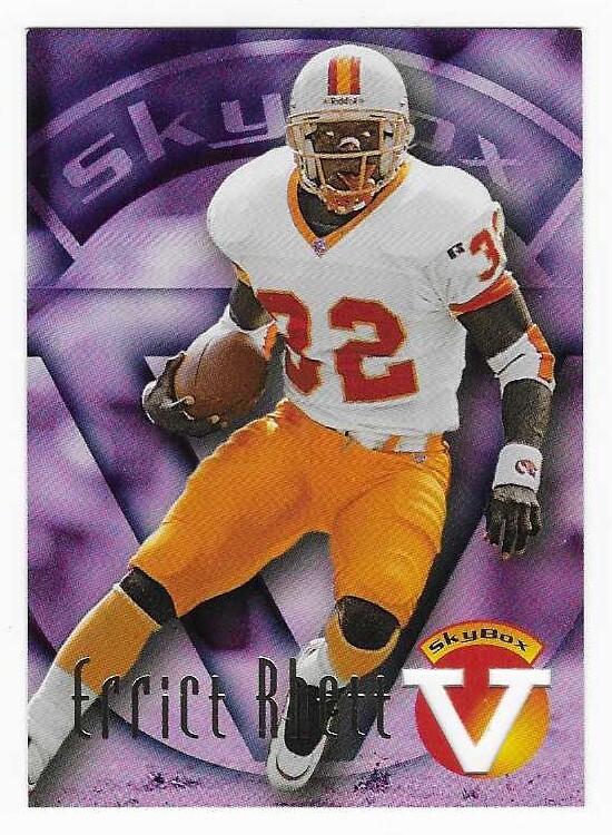 1996 Skybox Premium V Errict Rhett Tampa Bay Buccaneers Football Card #6 of 10