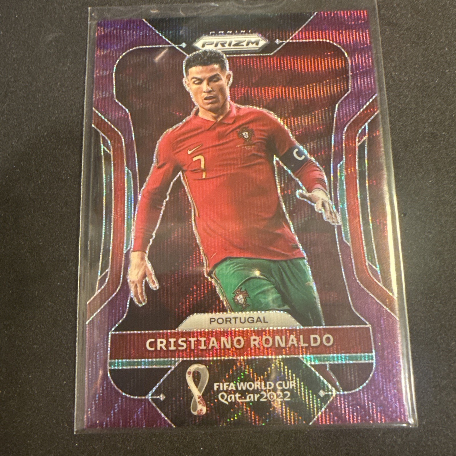 Cristiano Ronaldo PURPLE WAVE Parallel /99 2022 Prizm World Cup Qatar #175 RARE