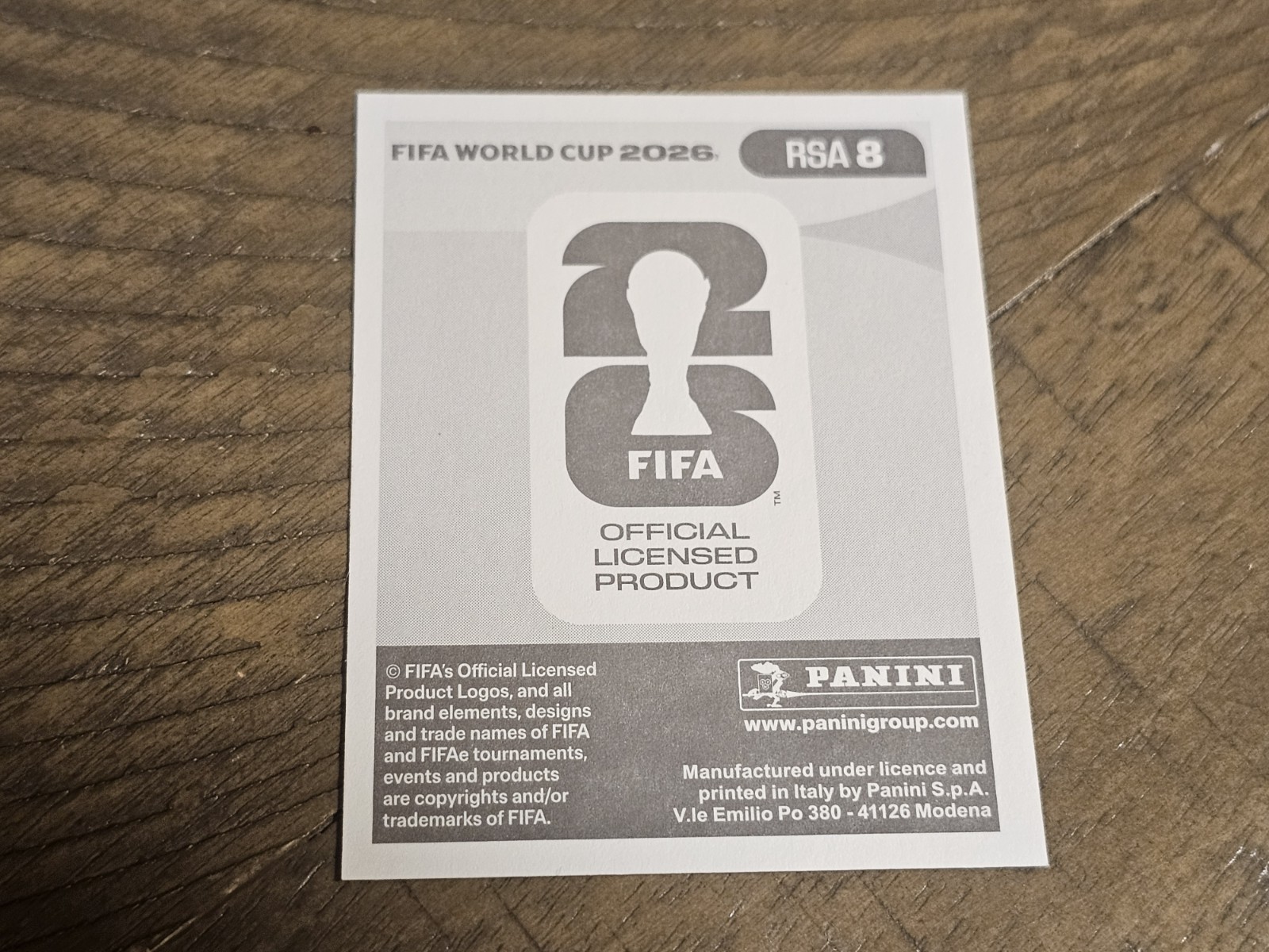2026 Panini Fifa World Cup Sticker #RSA 8 Siyabonga Ngezana