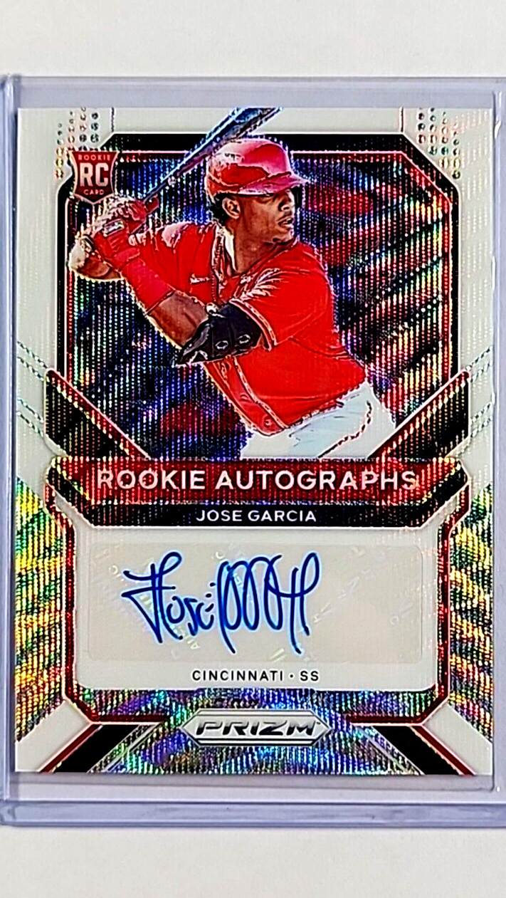 2021 Panini Prizm White Wave #RA-JG Jose Garcia /50 Rookie Auto RC Autograph