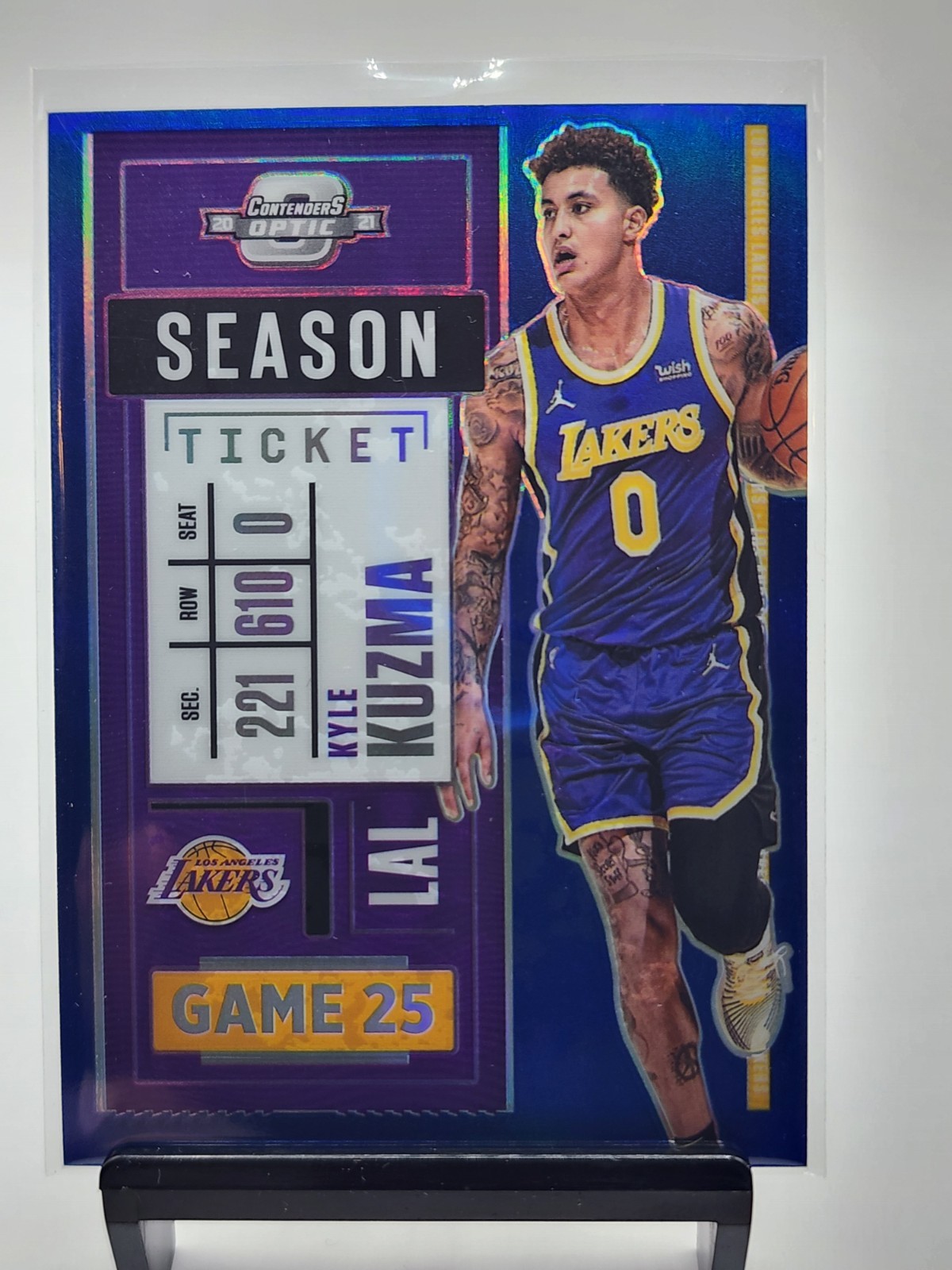 2020-21 Panini Contenders Optic Season Ticket – Kyle Kuzma #100 Blue Prizm /99
