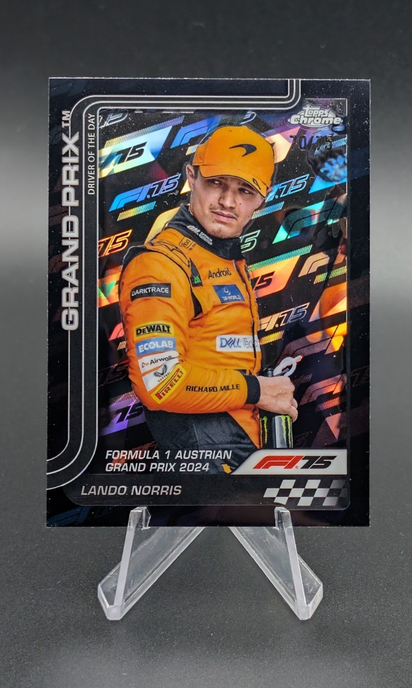 #/75 2025 Topps Chrome F1 LANDO NORRIS 75th Refractor Black #/75 Mclaren F1 #132