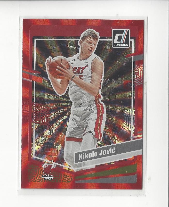 2023-24 Donruss Holo Red Laser #111 Nikola Jovic Heat /99