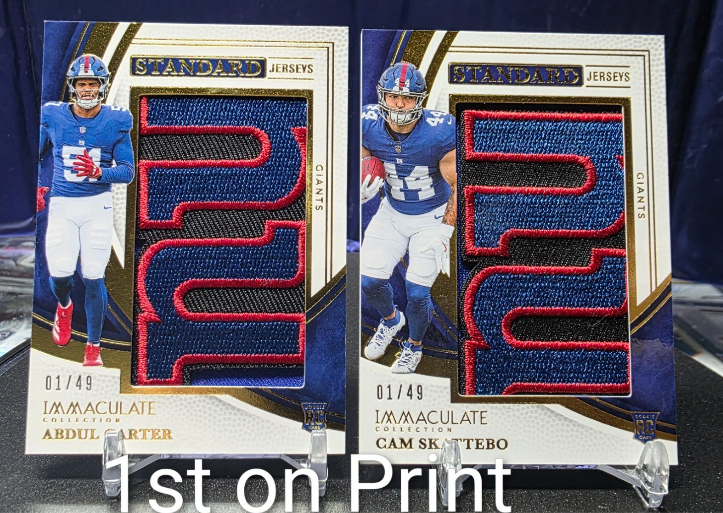 2025 Immaculate Collection /49 Abdul Carter & Cam Skattebo Giants Patch READ🔥