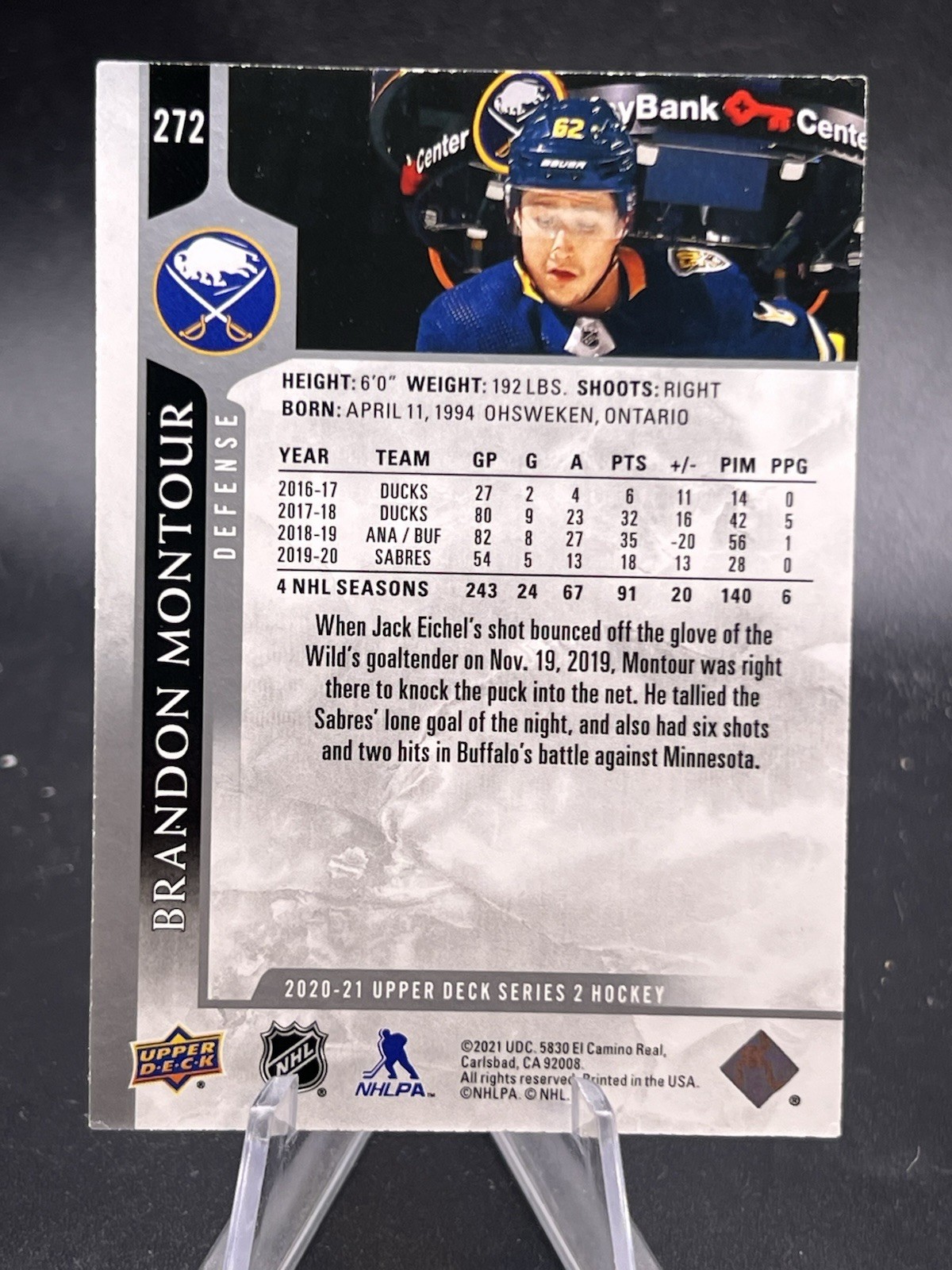 2020-21 Upper Deck Series 2 Hockey #272 Brandon Montour Buffalo Sabres