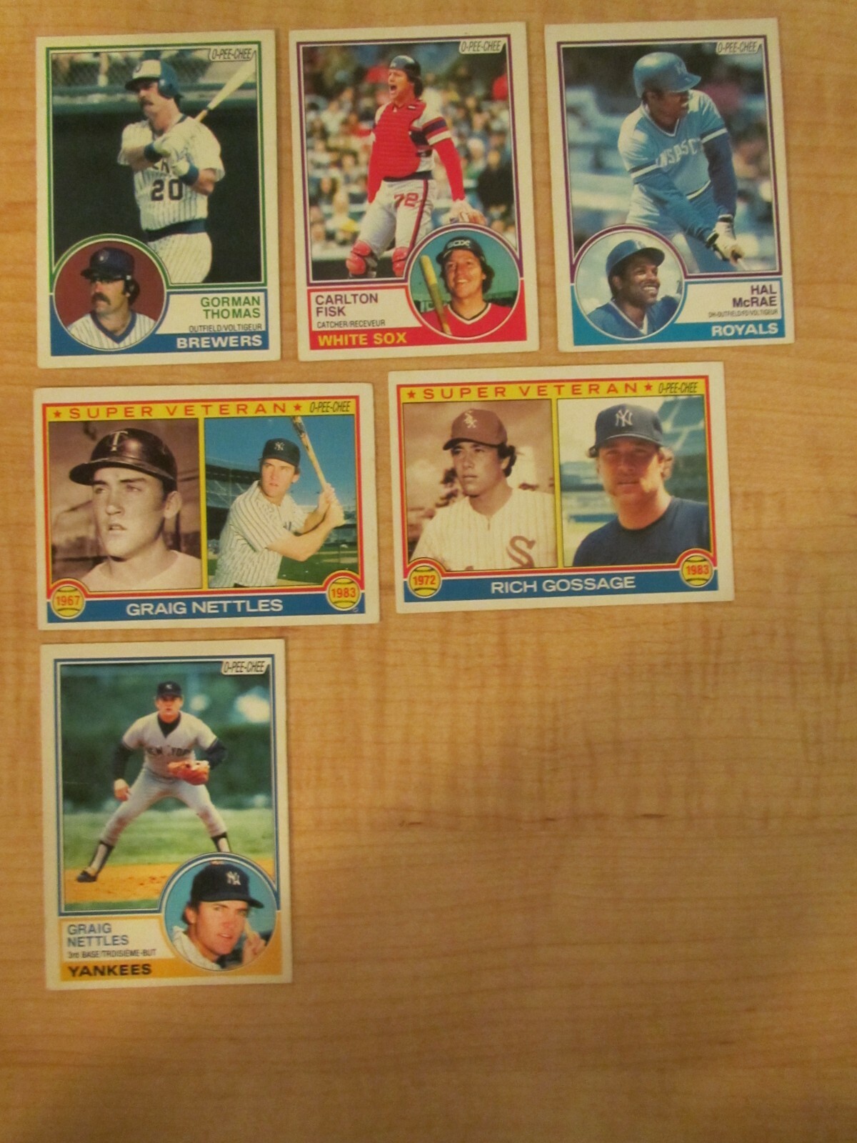 1983 O-Pee-Chee Baseball Lot of 6