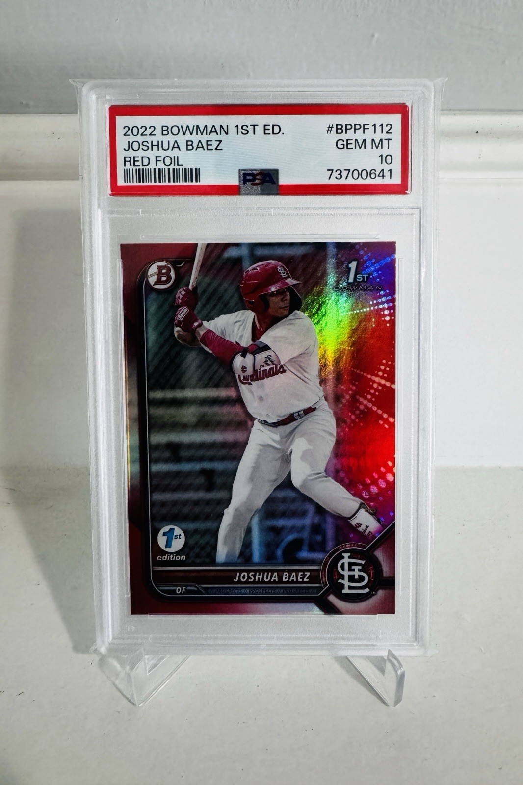 2022 Bowman Joshua Baez Red Foil /5 1st Bowman 1st Edition Rookie RC PSA 10