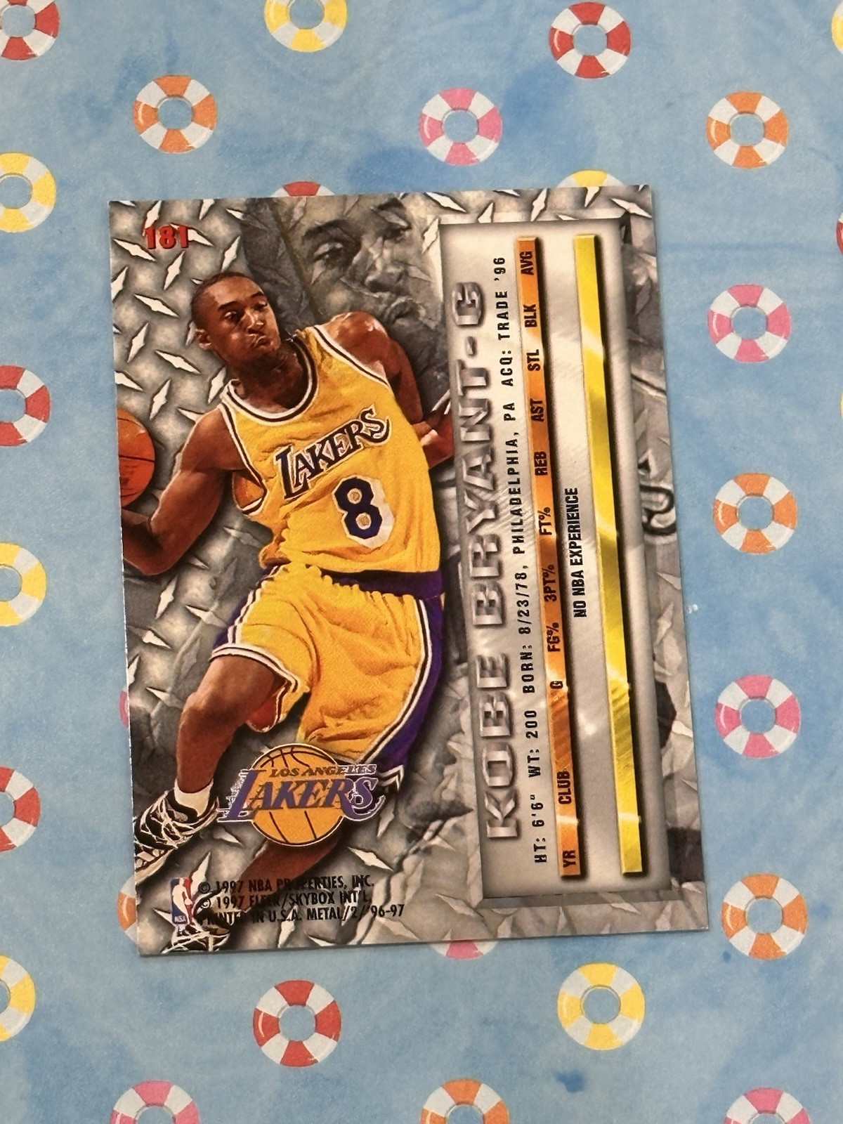 1996-97 Fleer Metal Kobe Bryant Rookie #181 Los Angeles Lakers RC