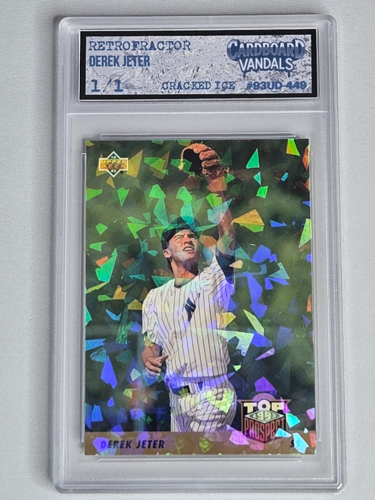1/1 Cracked Ice Derek Jeter 1993 Upper Deck Rookie #449 Rare 1 of 1 Custom