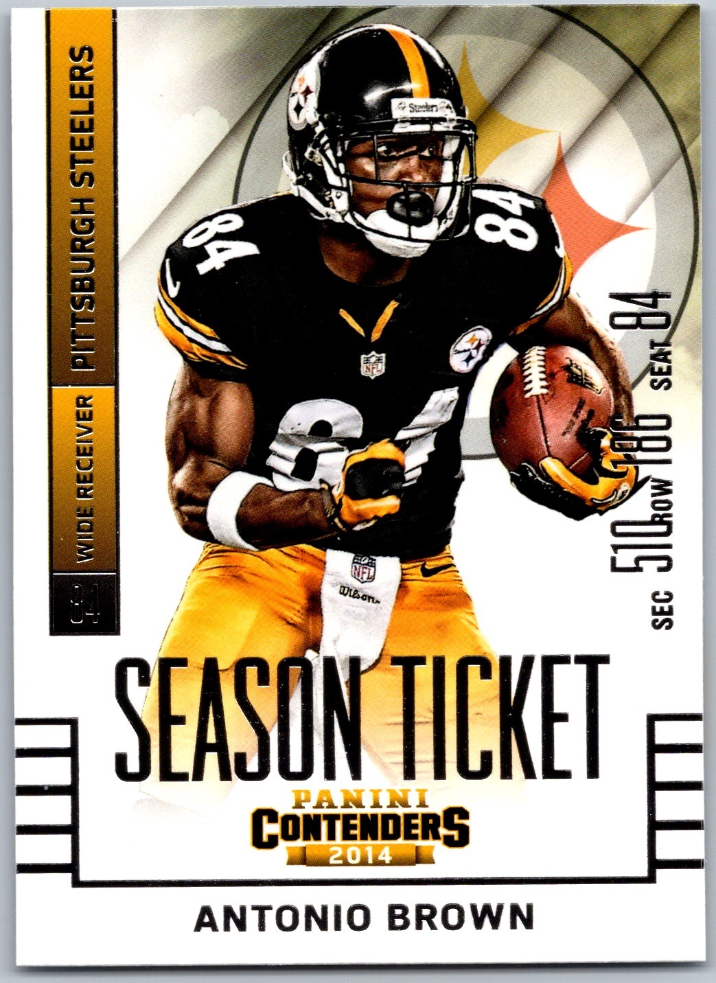 2014 Panini Contenders 91 Antonio Brown Pittsburgh Steelers Football Card