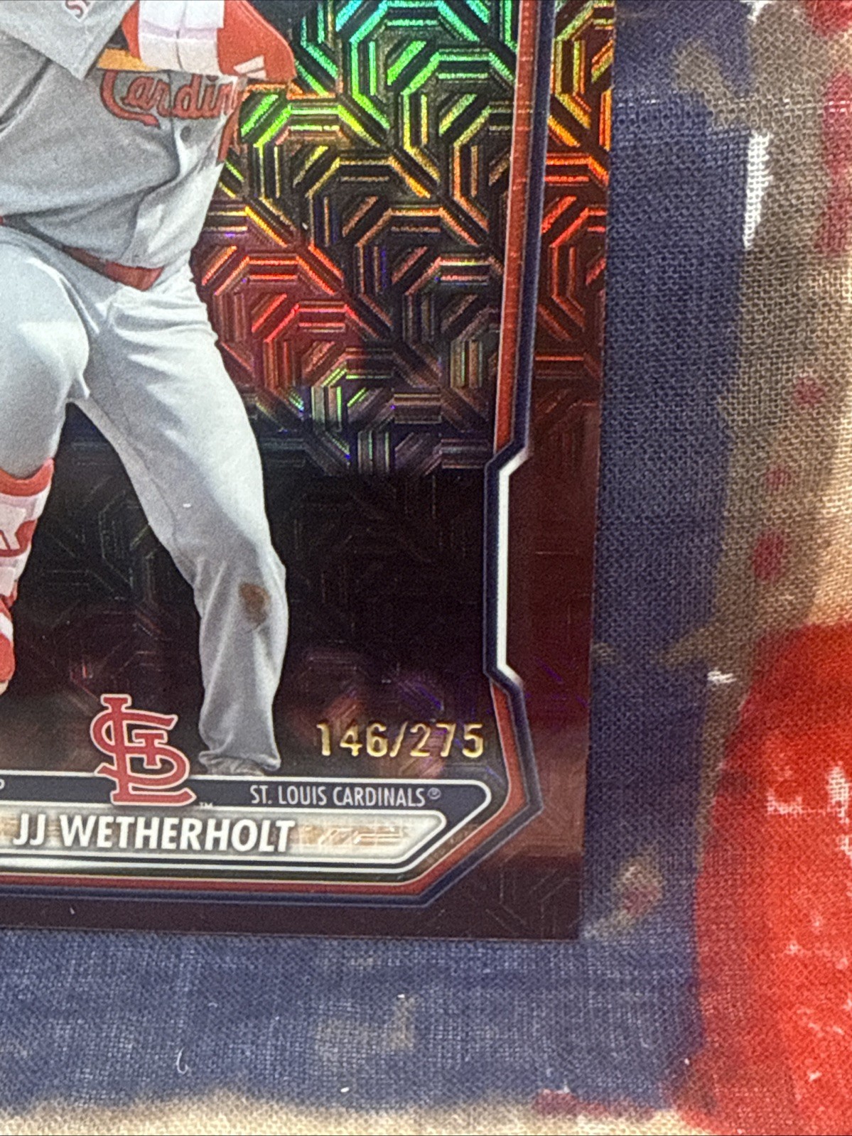 2026 Bowman – Burgundy Mojo Refractor 146/275 JJ WEATHERHOLT #BCP-115 Cardinals