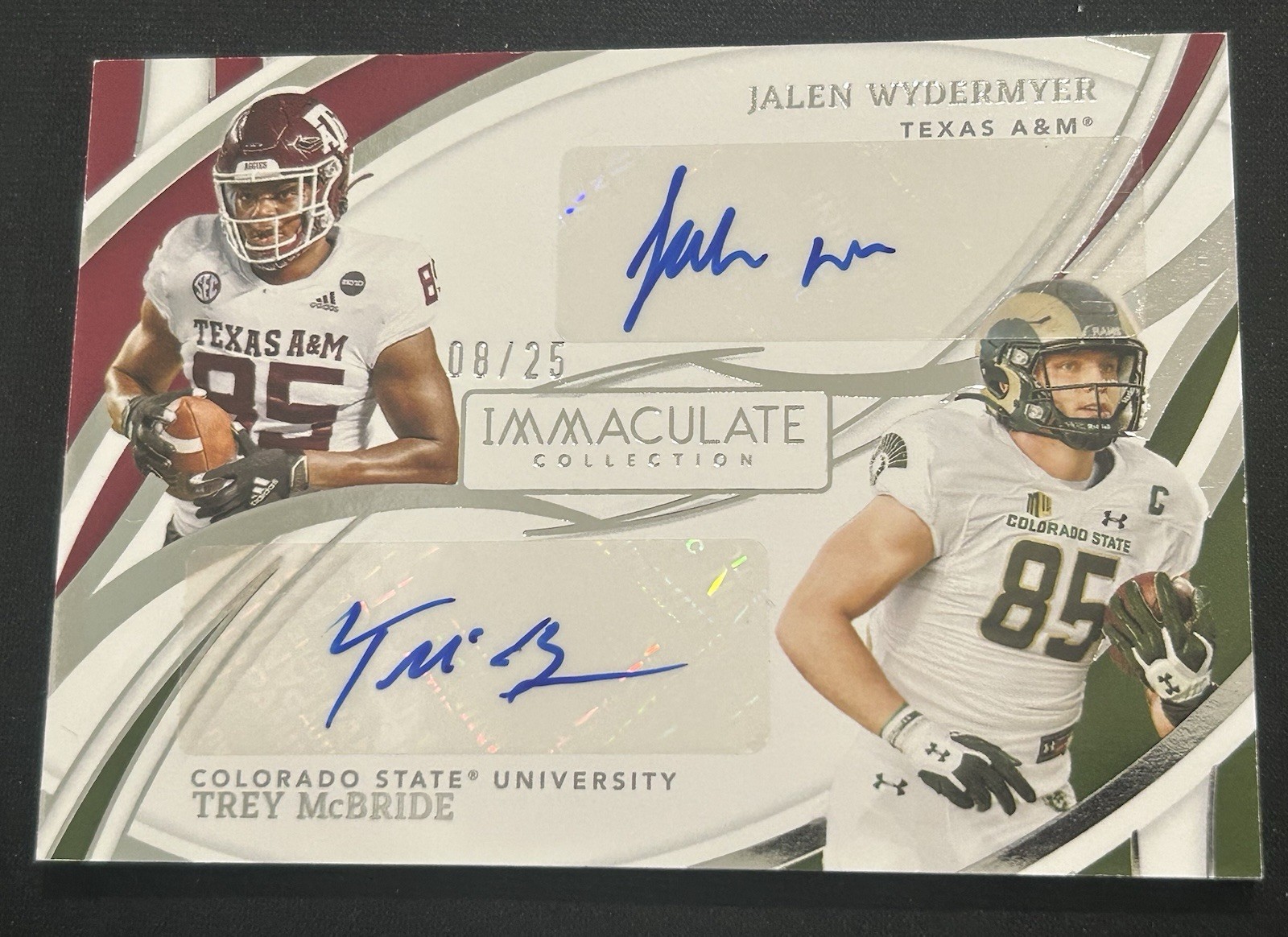 2022 Immaculate Collegiate Dual /25 Jalen Wydermyer Trey McBride Rookie Auto