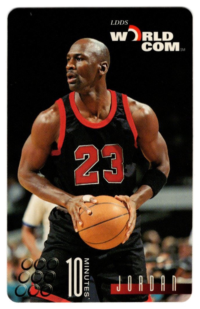 1996-98 Worldcom Phone Cards Michael Jordan (10 minutes black uniform) QTY