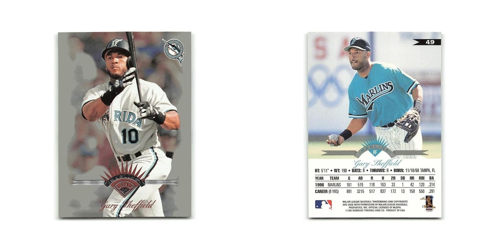 Gary Sheffield 1997 Leaf #49 Florida Marlins Baseball Card NM