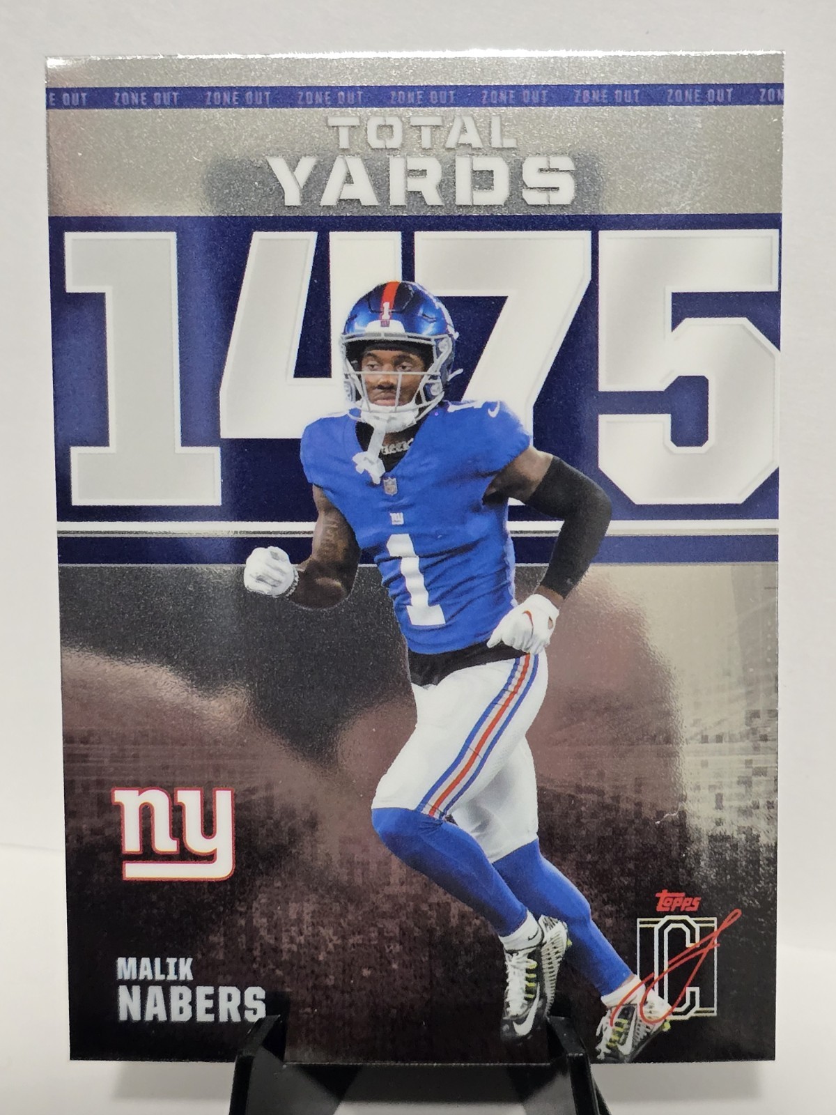 Topps Signature Class Malik Nabers Zone Out Total Yards ZO-1 2025 – NY Giants