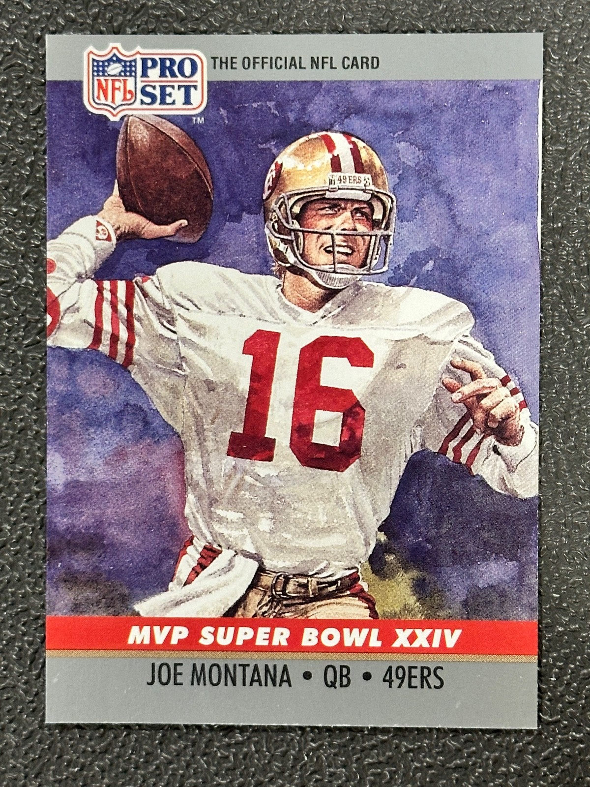 1990 Pro Set Joe Montana MVP Super Bowl XXIV #24
