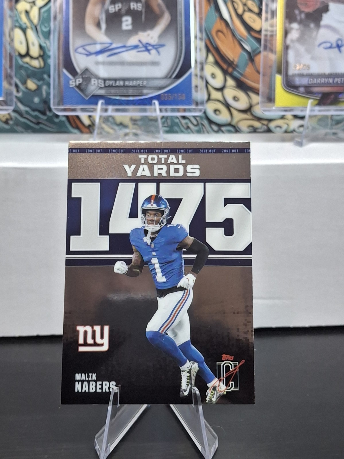 Malik Nabers 2025 Topps Signature Class Zone Out Chrome Insert ZO-1 NY Giants