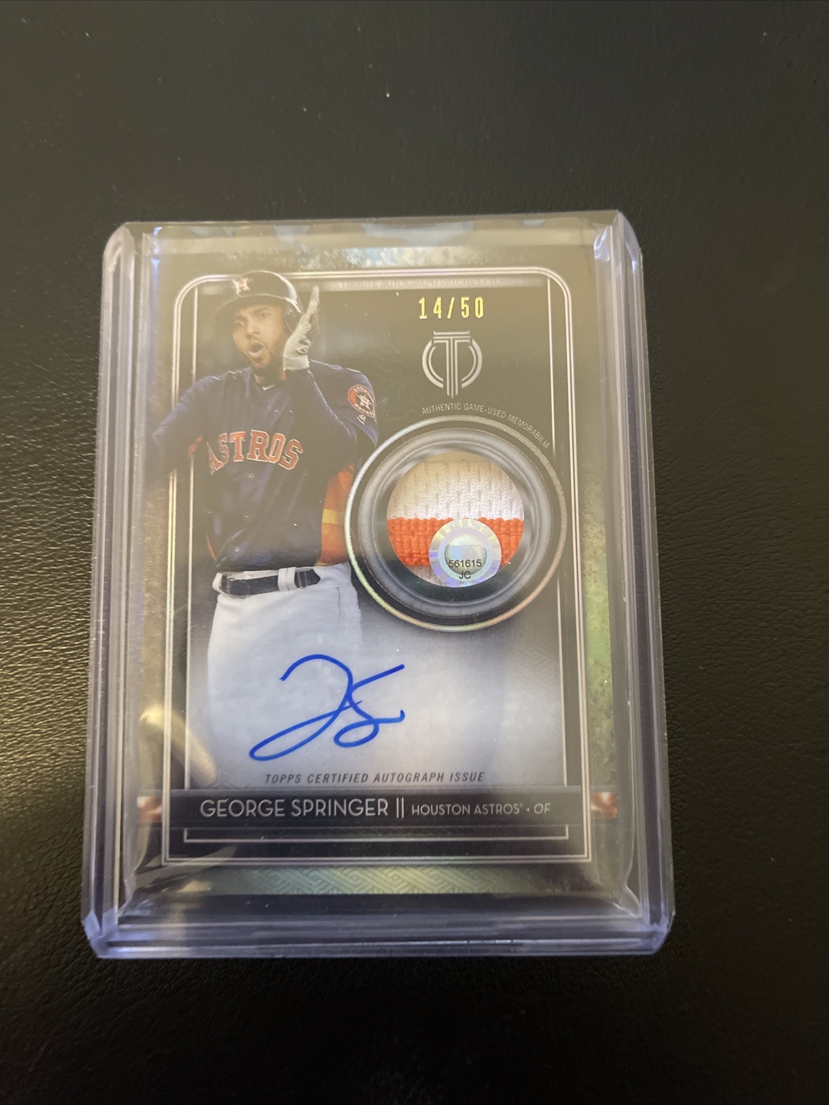 2020 Topps Tribute George Springer Autograph Patch Card /50 Houston Astros