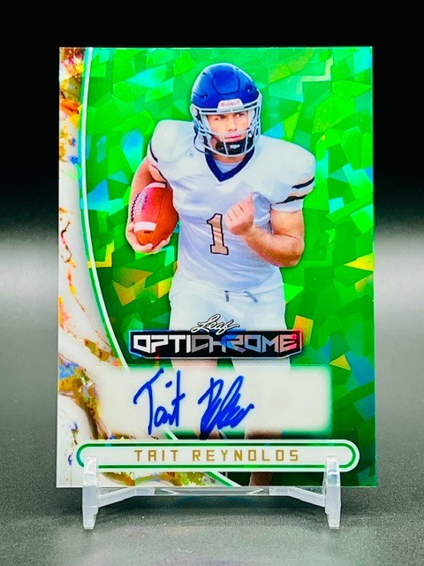 Tait Reynolds 2026 Leaf Optichrome Green Crystal Auto /3 Clemson QB