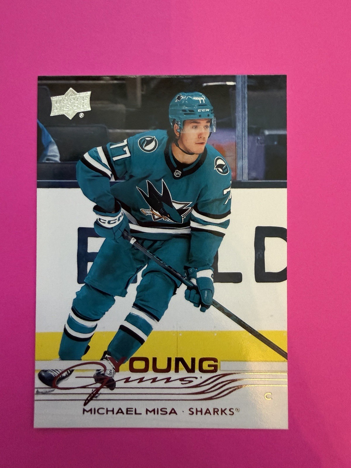 2025-26 UPPER DECK YOUNG GUNS #487 MICHAEL MISA – SAN JOSE SHARKS