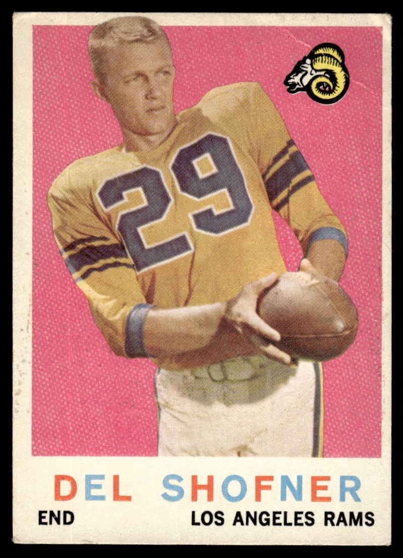 1959 TOPPS DEL SHOFNER RC LOS ANGELES RAMS #15