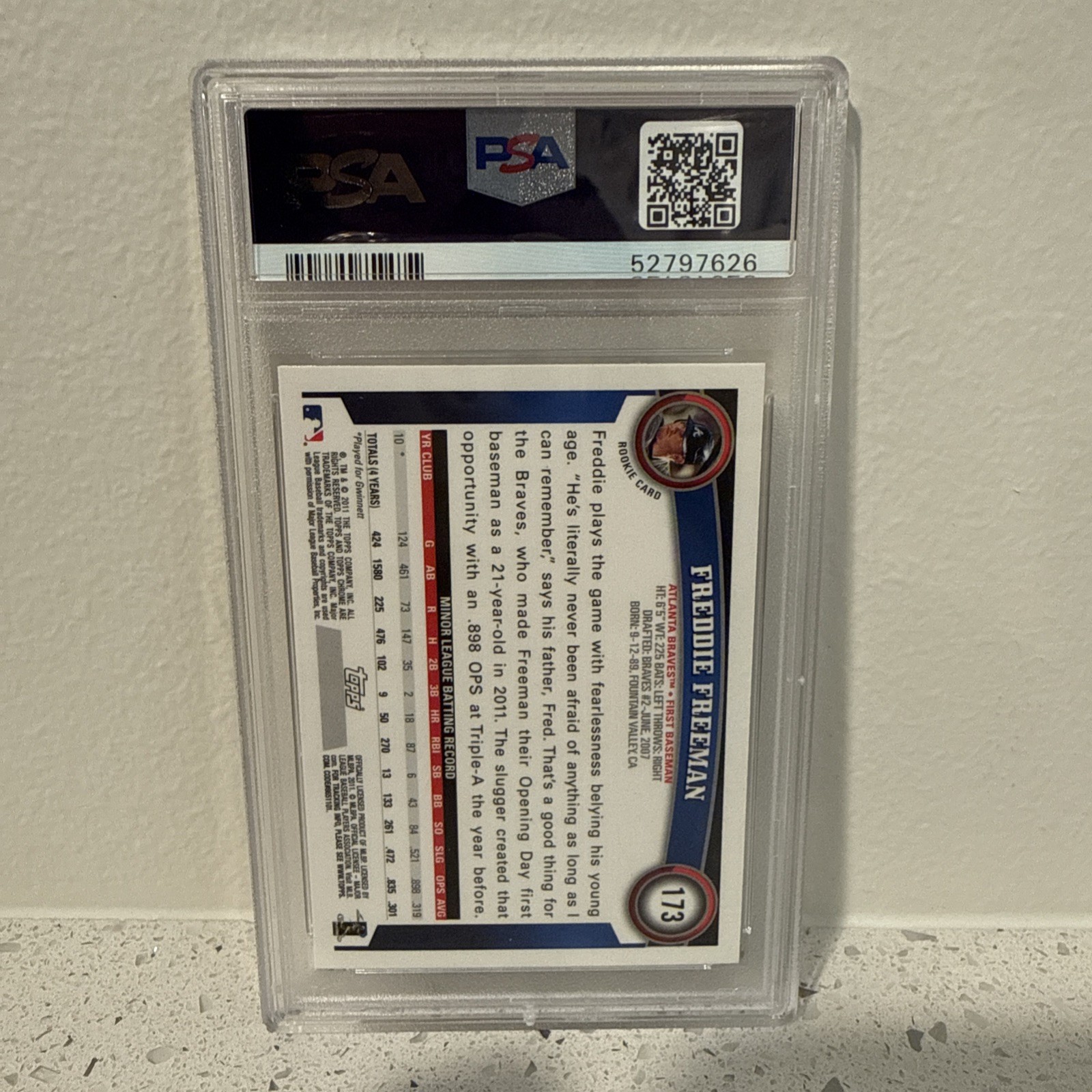 2011 Topps Chrome – Freddie Freeman #173 PSA 10