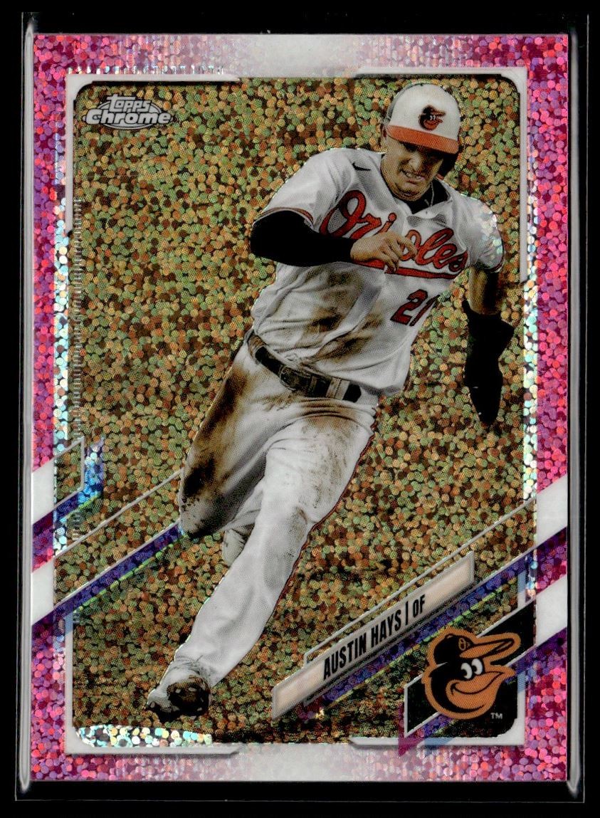 2021 Topps Chrome Magenta Speckle Refractor Austin Hays 176/350 Baltimore