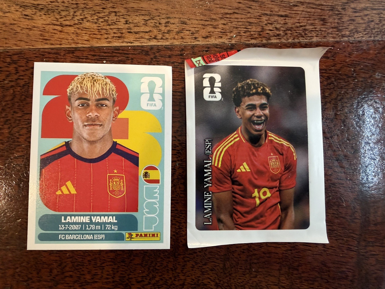 Panini FIFA World Cup 2026 Sticker Lamine Yamal ESP 15 and CC 1 Coca-Cola Spain