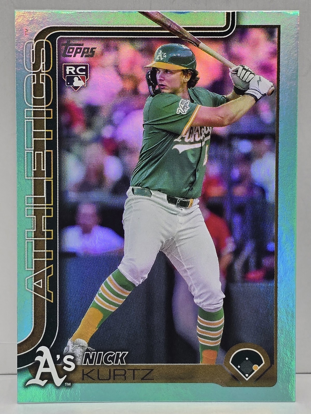 2025 Topps Update #US201 Nick Kurtz Aqua Rainbow Foil SP Rookie Athletics