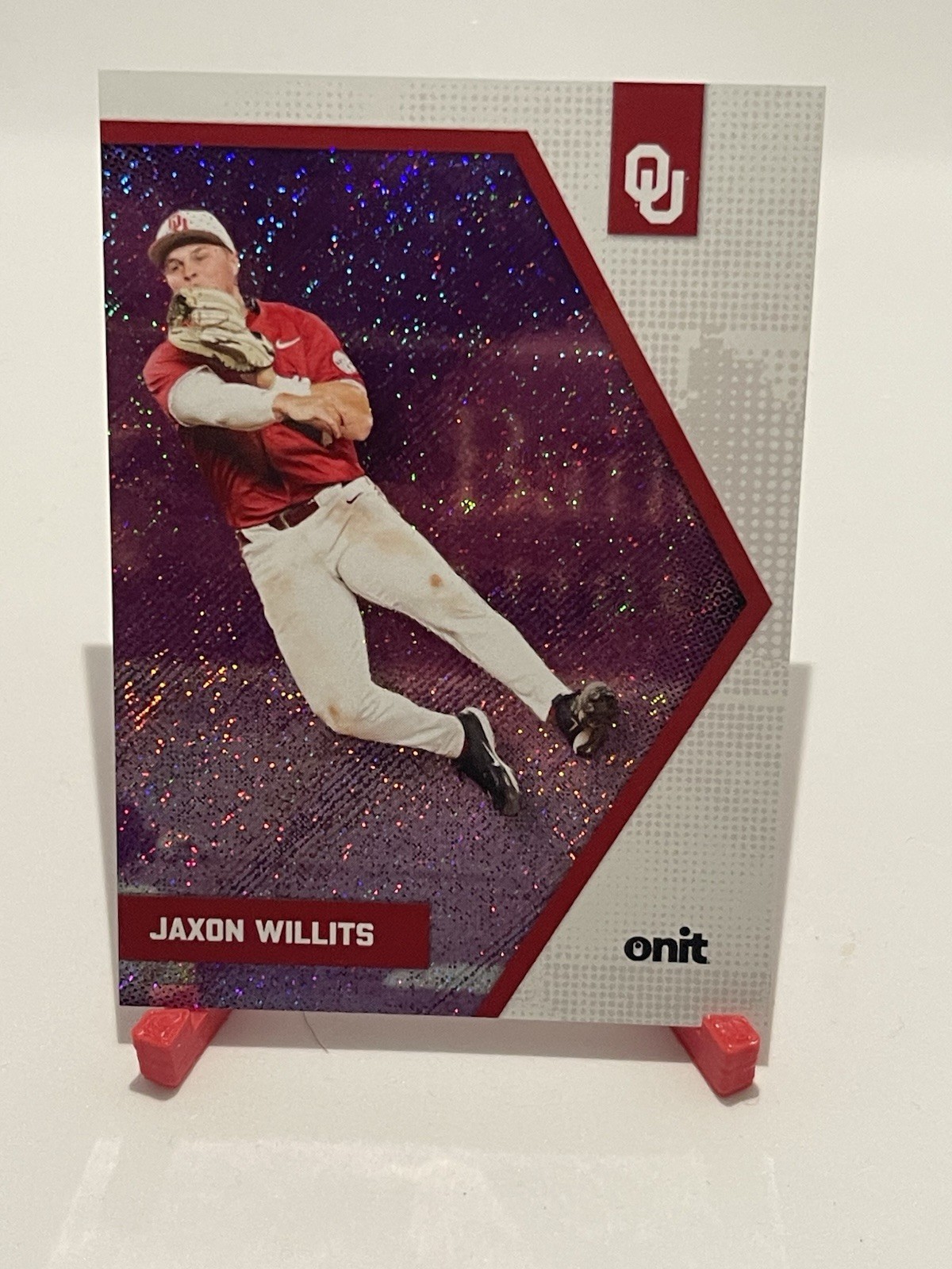 2026 ONIT Oklahoma Sooners Baseball Jaxon Willits Purple Holographic Parallel