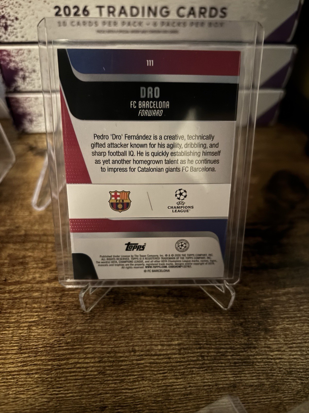 Dro Fernandez FC Barcelona, Topps, 2025-26 UEFA, no. 111 RC, 05/10 Umbrella foil