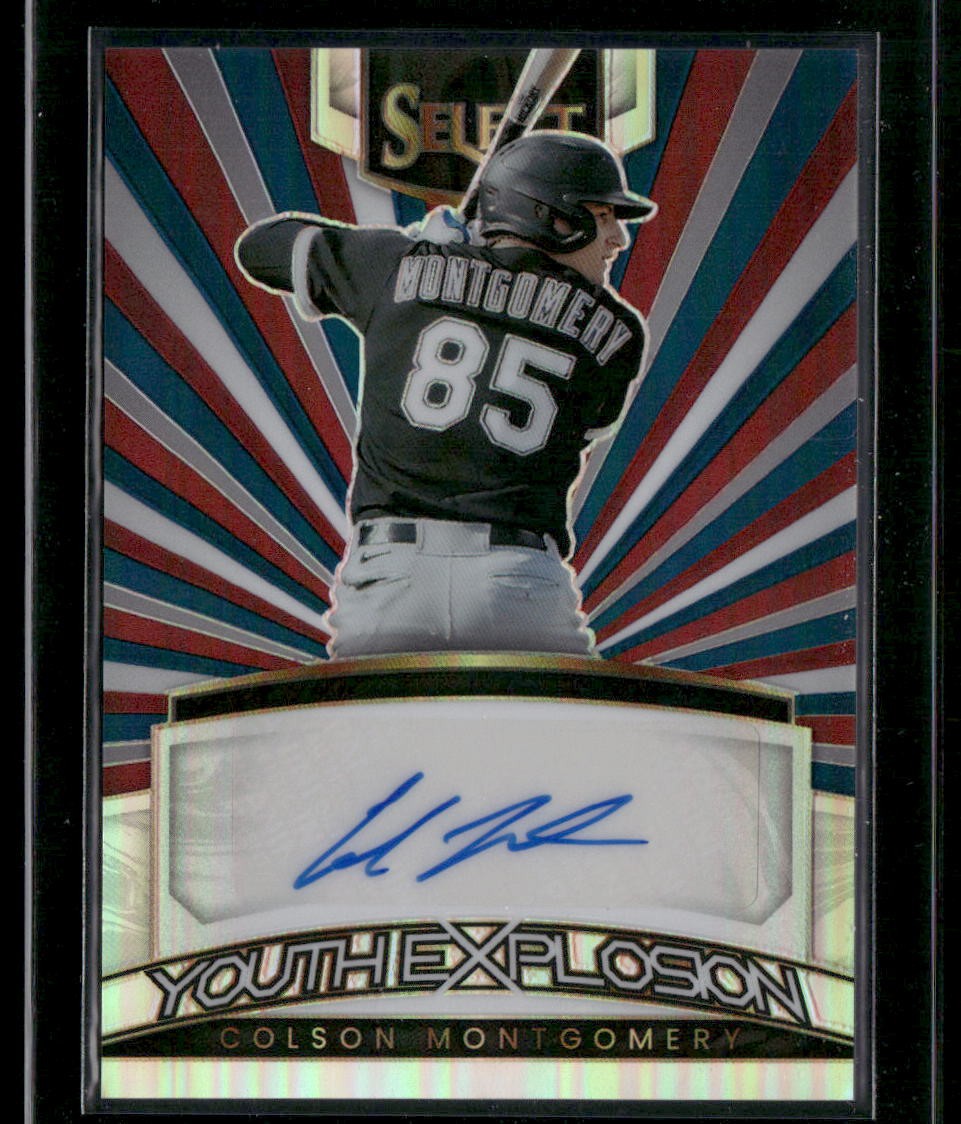 2023 Panini Select Colson Montgomery #YES-CM Auto Youth Explosion Tri-Color #/49