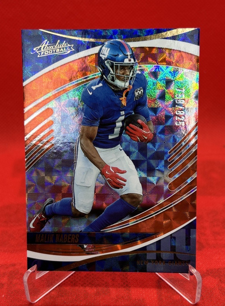 2025 Panini Absolute #1 Malik Nabers Orange Mosaic #/825 New York Giants