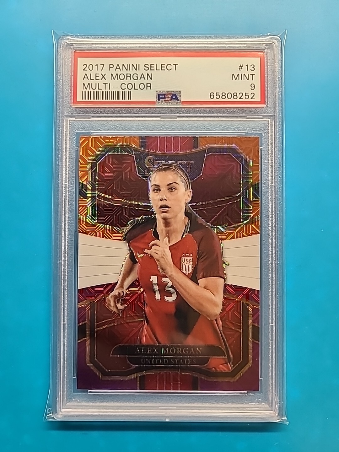 2017-18 Panini Select Prizm ALEX MORGAN #13 Multi-Color USWNT PSA 9 MINT