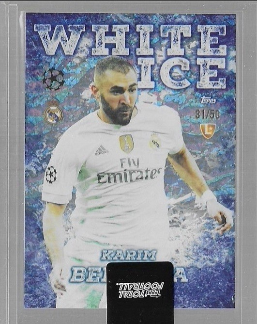 2024-25 Topps Total Football Karim Benzema #/50 White Ice Blue Parallel