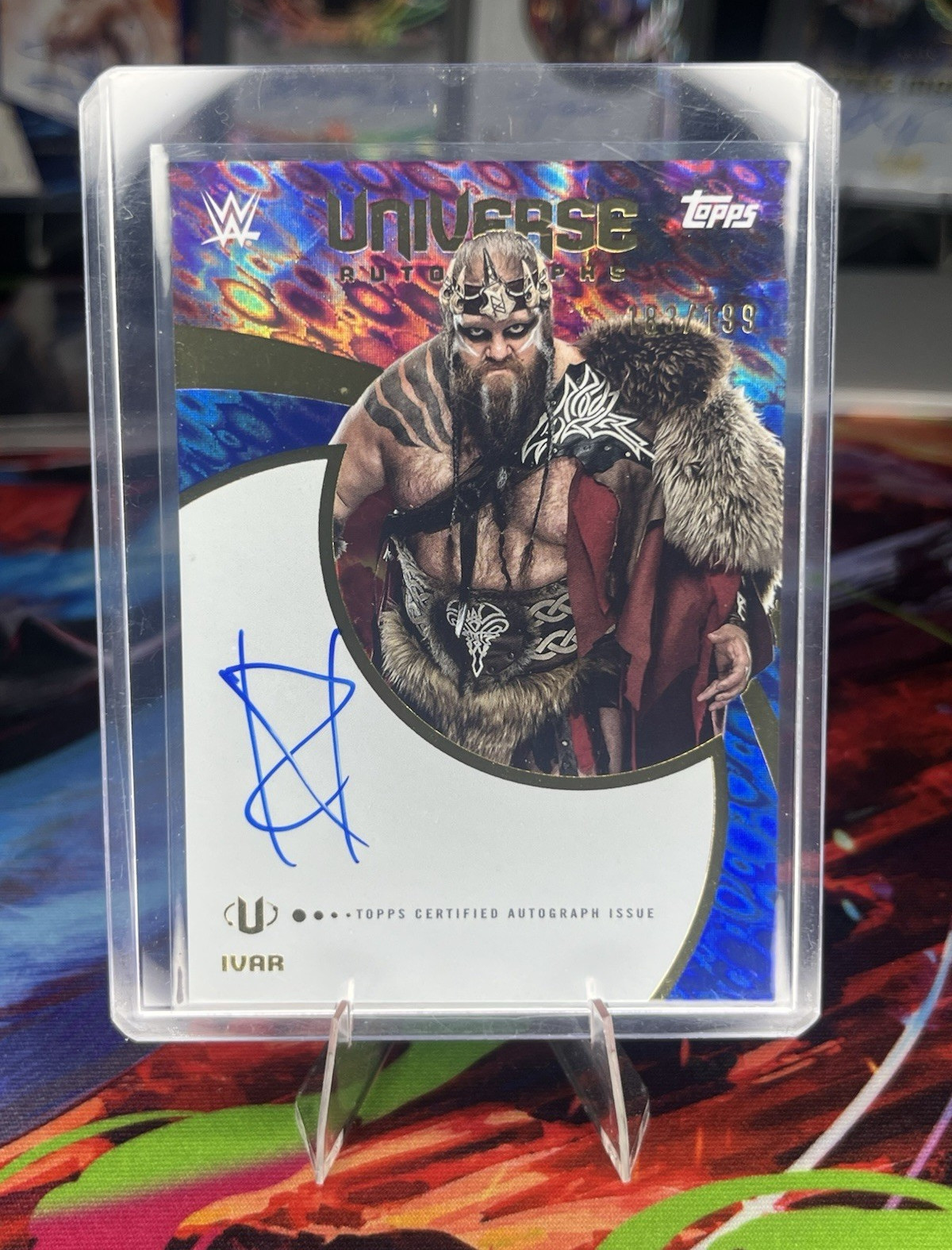 2025 Topps WWE Universe Autographs Ivar Blue /99