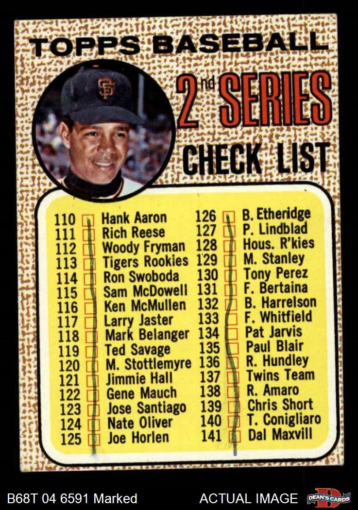 1968 Topps #107 Juan Marichal Checklist 2 Inset photo varies Giants 1 – POOR
