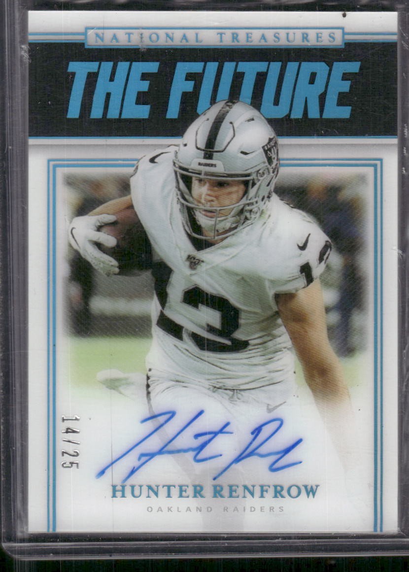Hunter Renfrow 2019 Panini National Treasures The Future On Card Auto #D /25