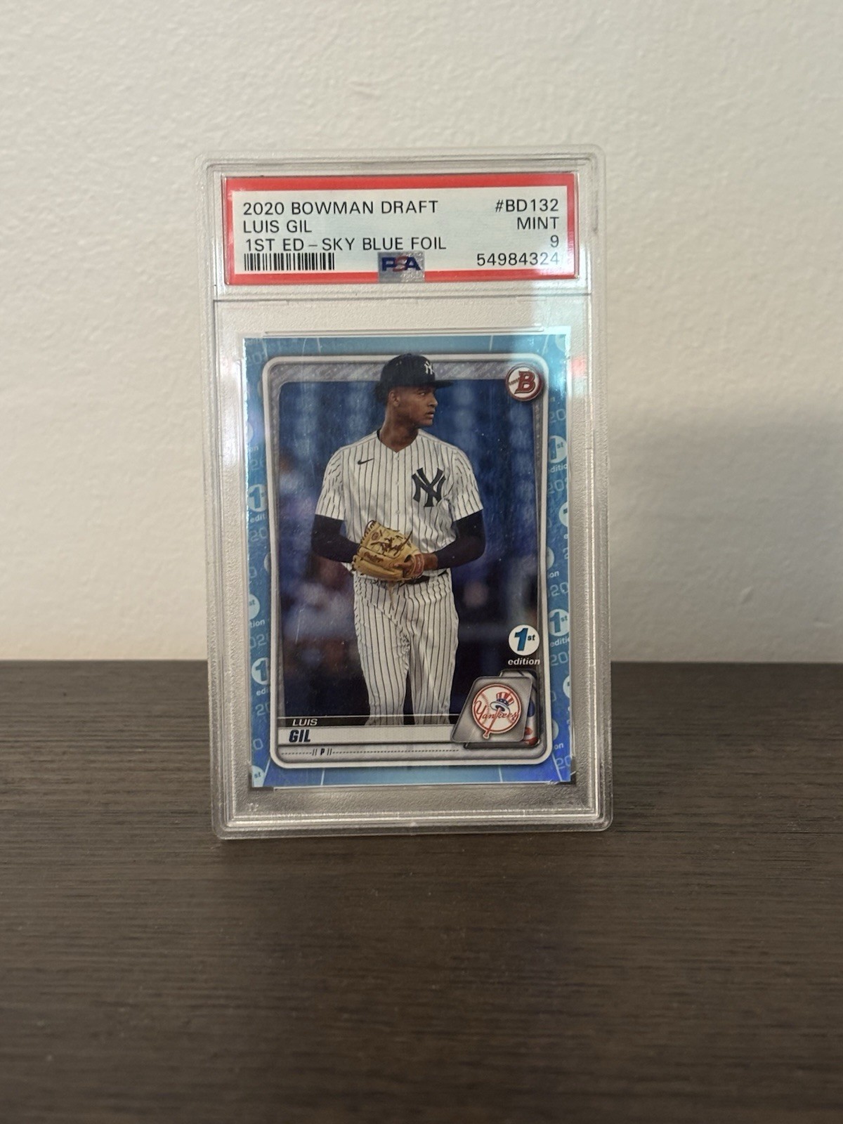 Topps 2020 Bowman Draft 1st Edition Luis Gil BD-132 Sky Blue Foil PSA 9