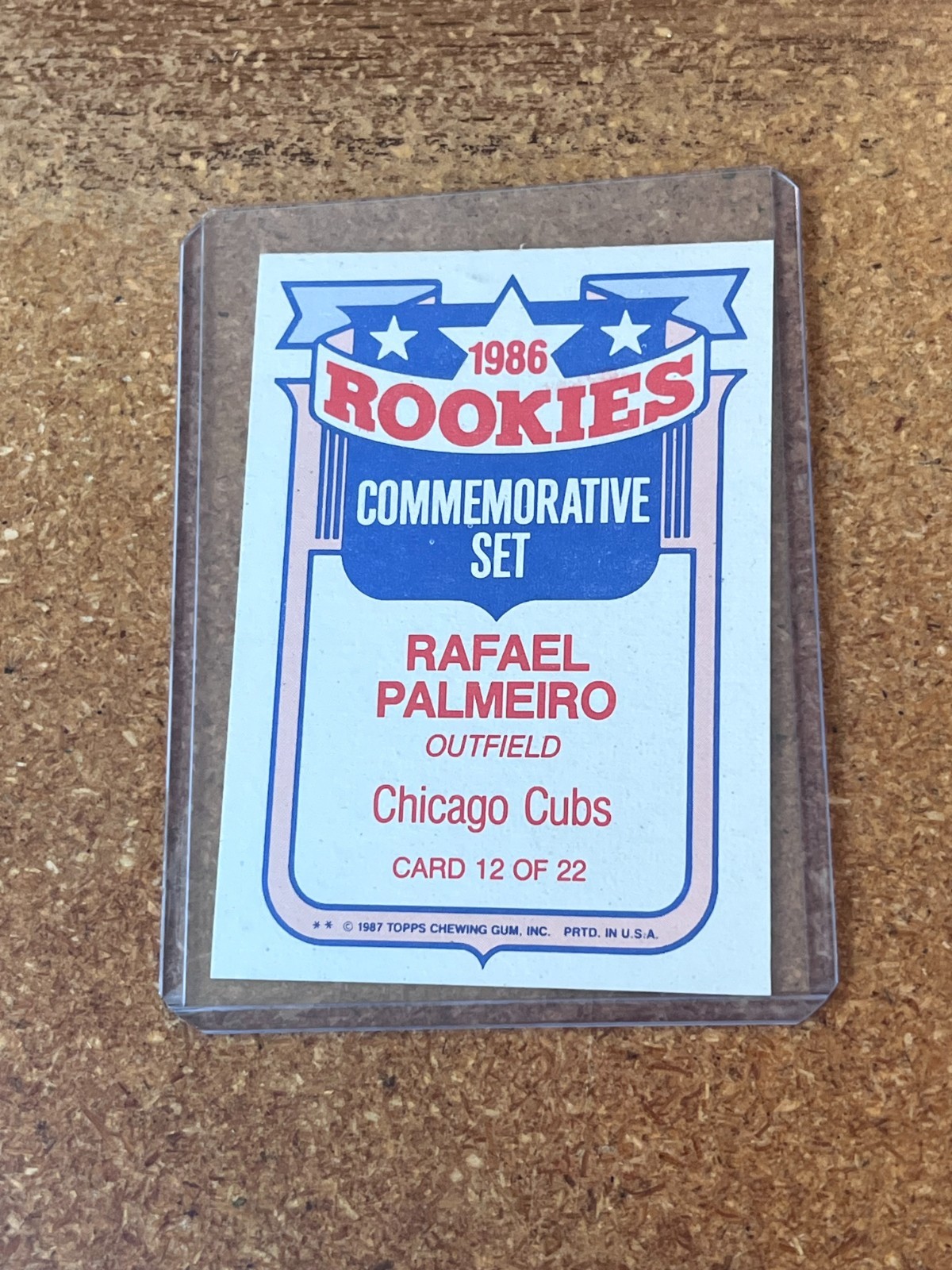 1986 Topps Baseball Glossy Rookies Commemorative Set # 12 Rafael Palmeiro