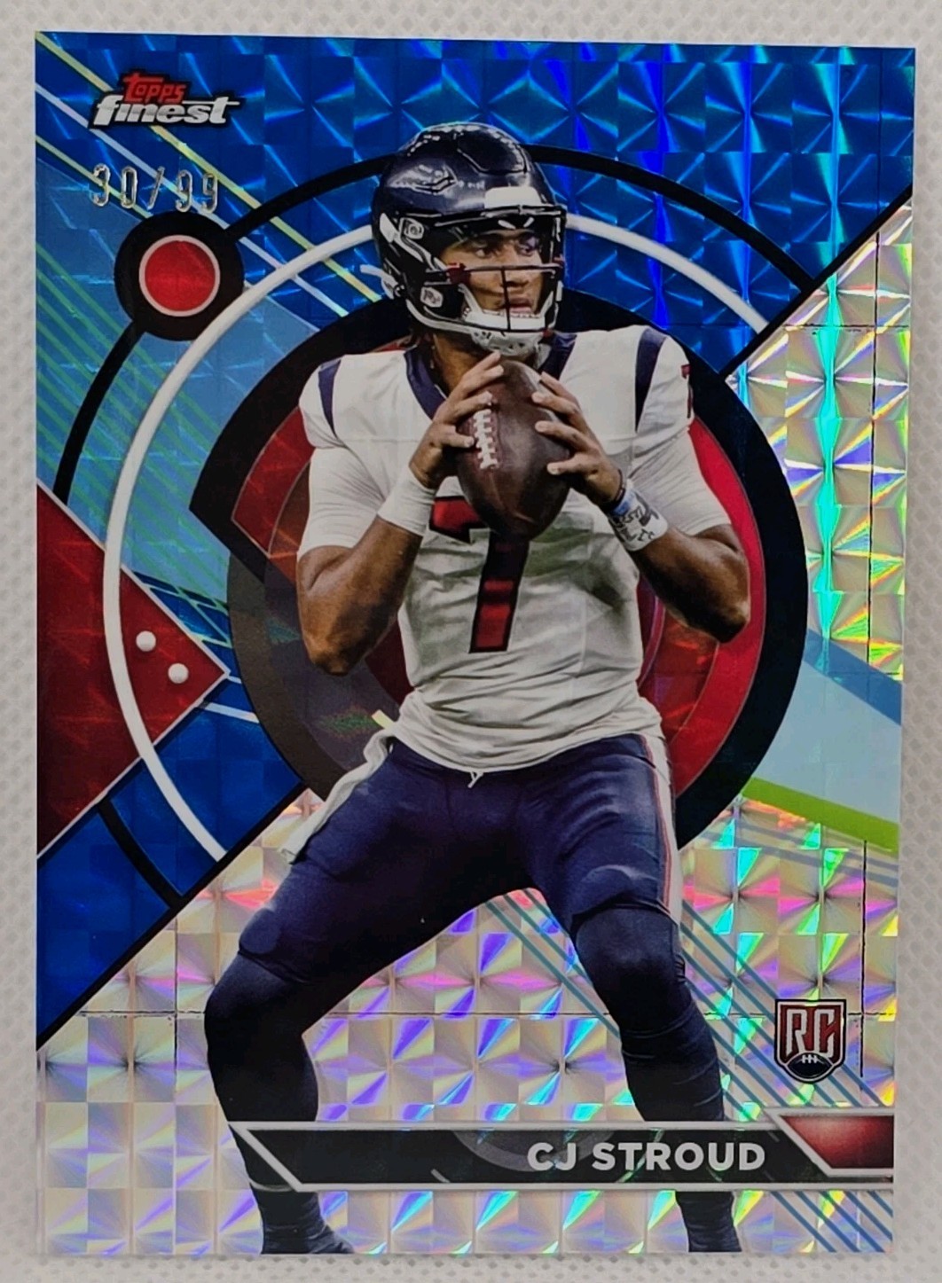CJ Stroud RC *30/99* 2023 Topps Composite Finest #189 Blue Geometric Refractor