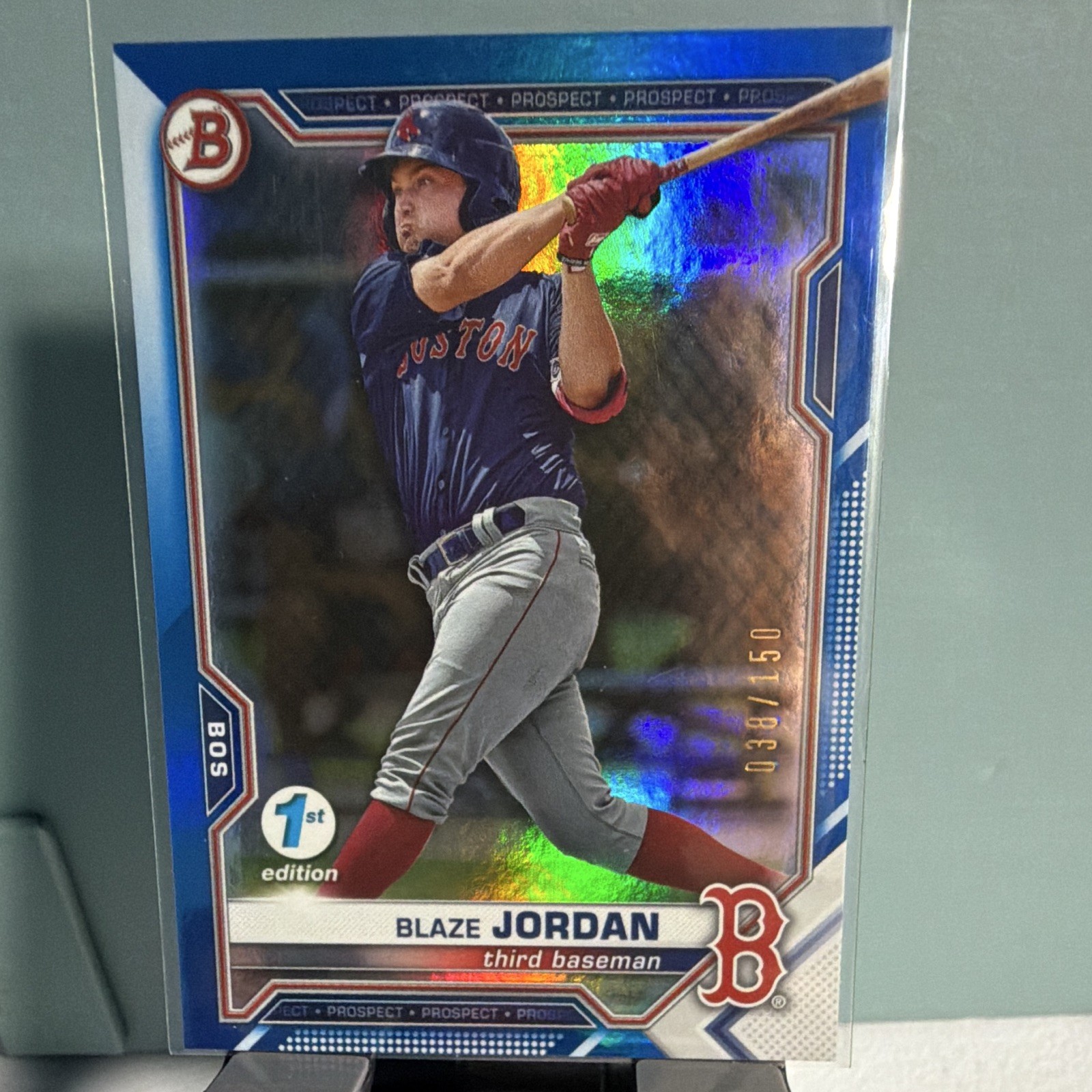 Bowman 2021 Draft 1st Edition Blaze Jordan Blue Foil /150 #BD-182 Red Sox