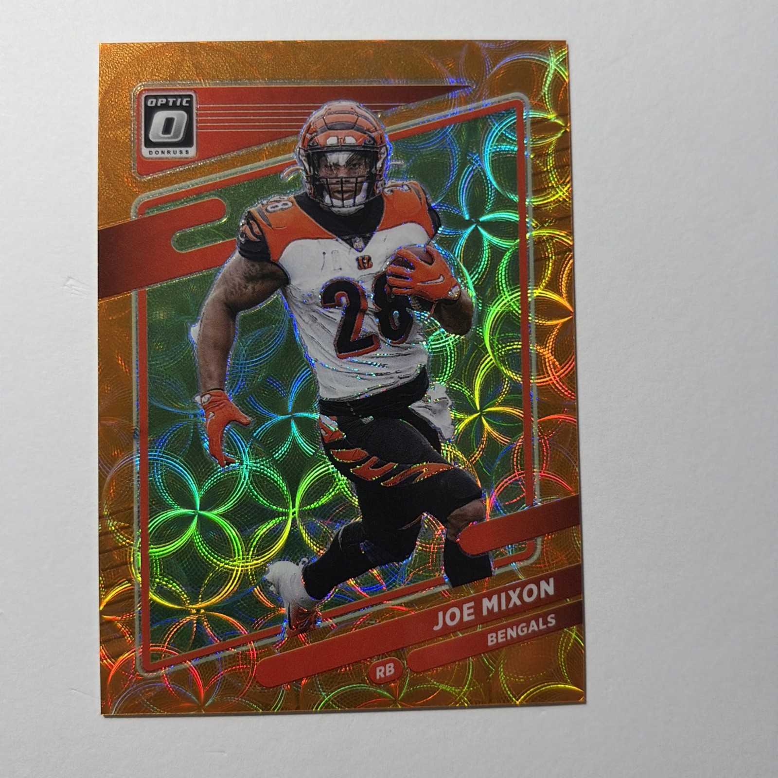 2021 Donruss Optic #135 Joe Mixon Cincinnati Bengals Orange Scope Prizm /79