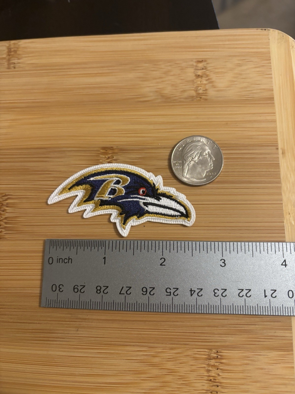 Small Baltimore Ravens Embroidered 2.5″ Inch Iron On Patch NFL Purple Free Ship