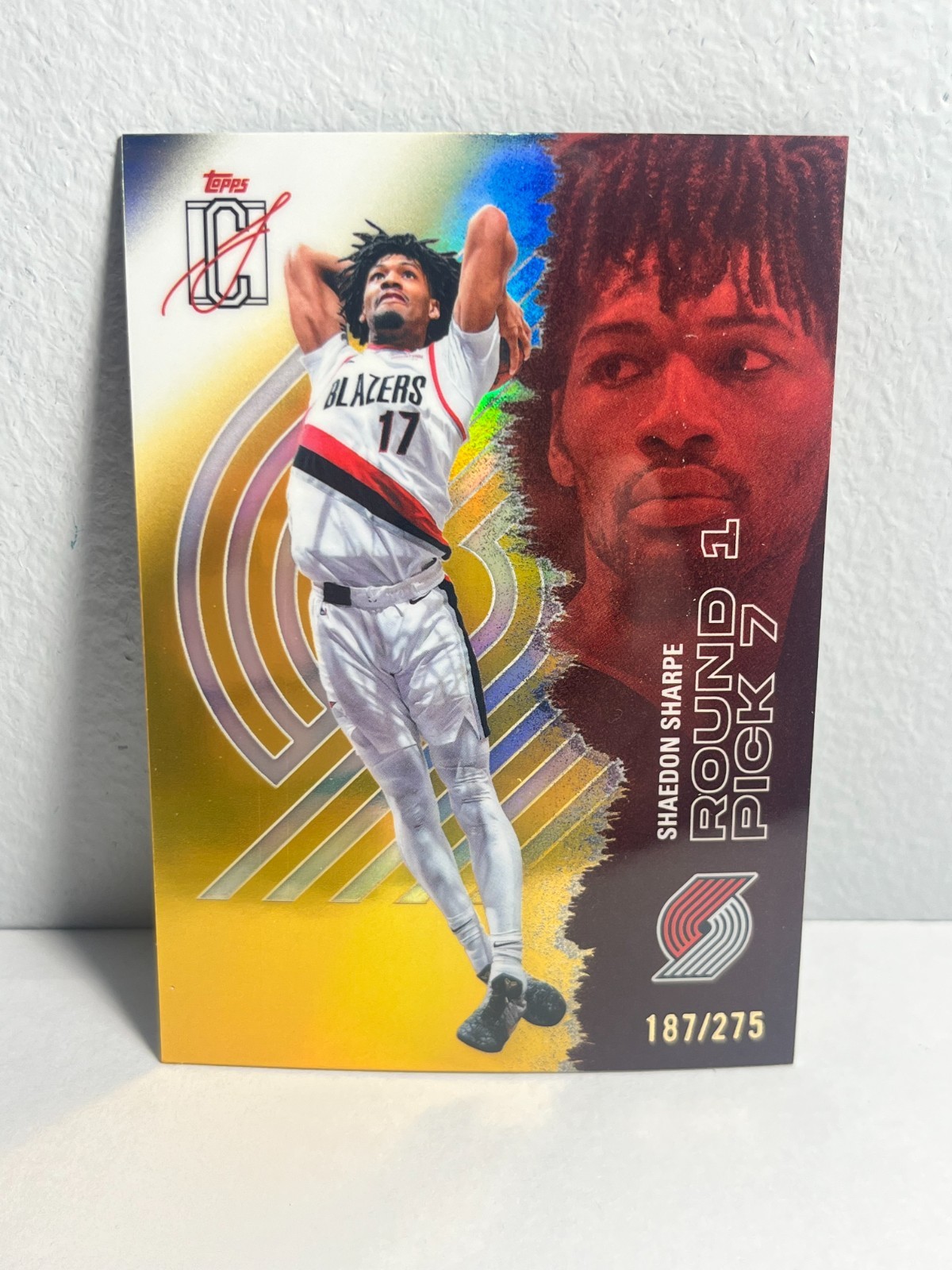 2025-26 Topps Signature Class Shaedon Sharpe #25 Gold /275 Trail Blazers