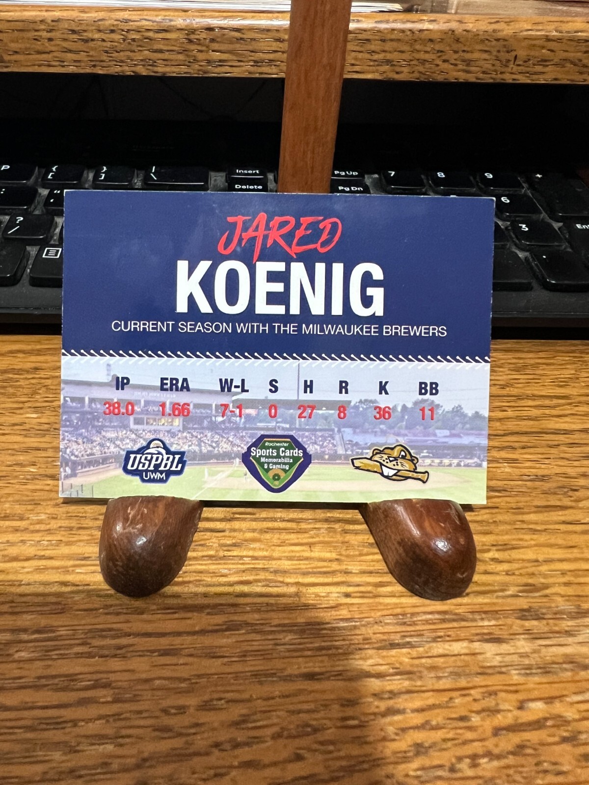 2024 USPBL Birm-Bloomfield Beavers Jared Koenig Baseball Card Oakland Athletics