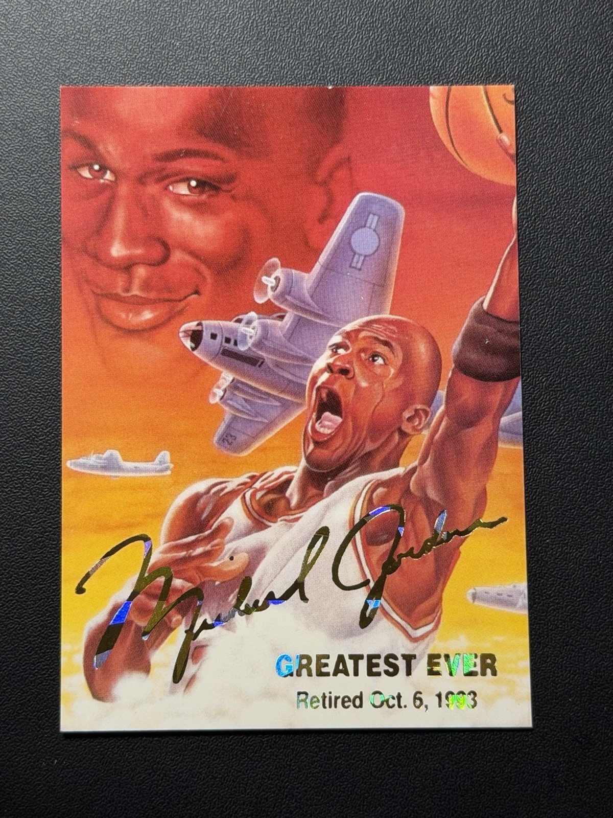 1990’s Michael Jordan “Greatest Ever” Retired 1993 Promo Gold Signature Bulls