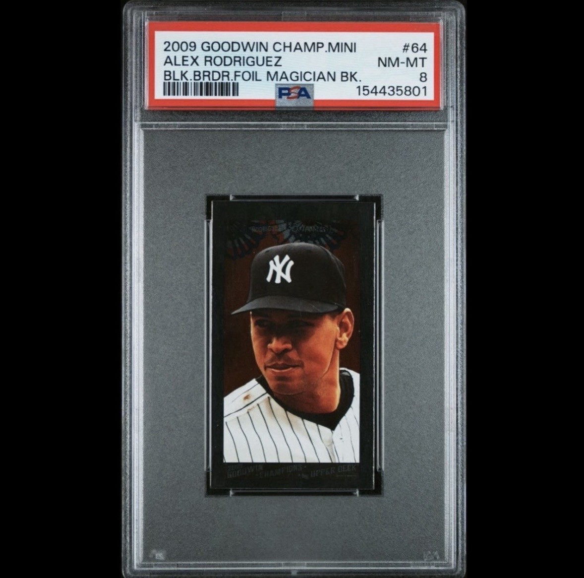 2009 Upper Deck Goodwin Champions Mini Black Foil Magician /8 PSA Alex Rodriguez